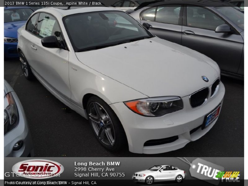 Alpine White / Black 2013 BMW 1 Series 135i Coupe