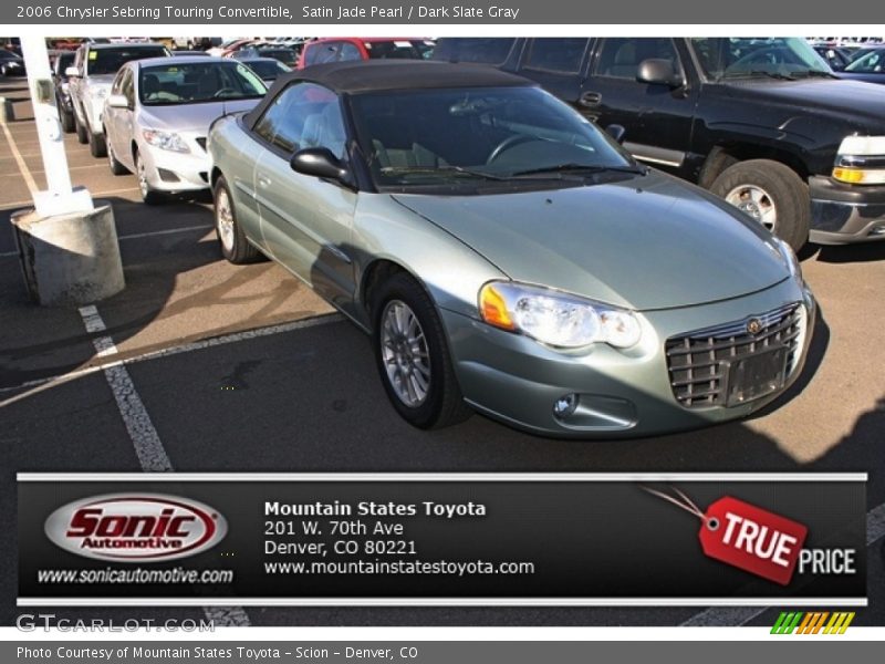 Satin Jade Pearl / Dark Slate Gray 2006 Chrysler Sebring Touring Convertible