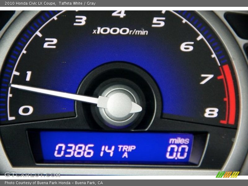 Taffeta White / Gray 2010 Honda Civic LX Coupe