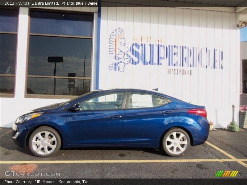 Atlantic Blue / Beige 2013 Hyundai Elantra Limited