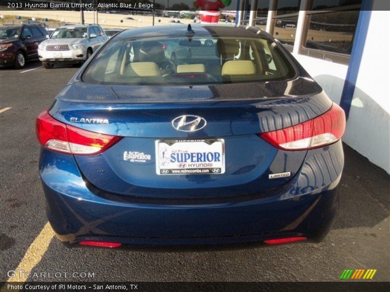 Atlantic Blue / Beige 2013 Hyundai Elantra Limited