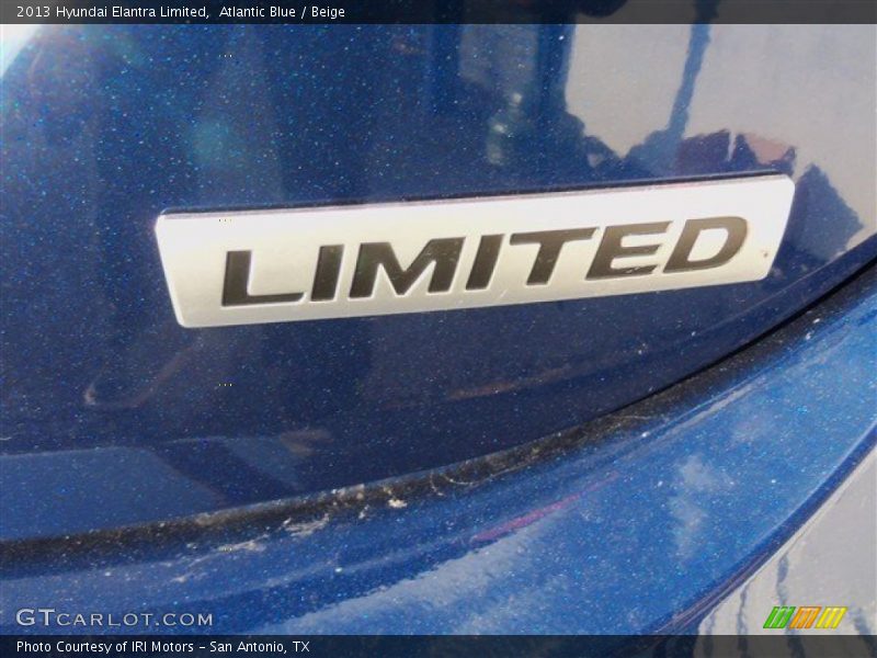 Atlantic Blue / Beige 2013 Hyundai Elantra Limited