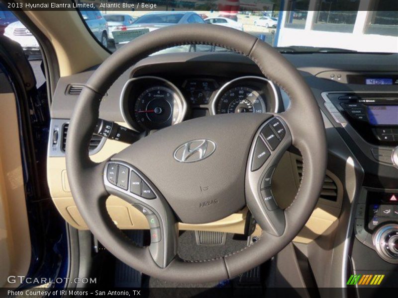 Atlantic Blue / Beige 2013 Hyundai Elantra Limited