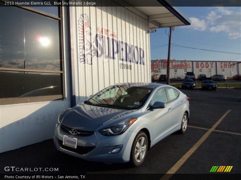 Blue Sky Metallic / Beige 2013 Hyundai Elantra GLS