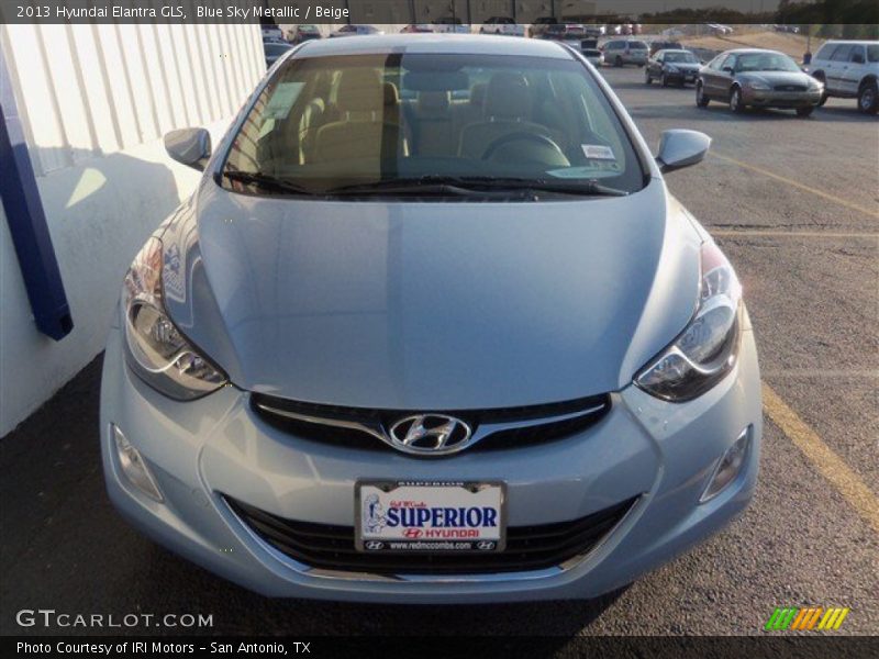 Blue Sky Metallic / Beige 2013 Hyundai Elantra GLS