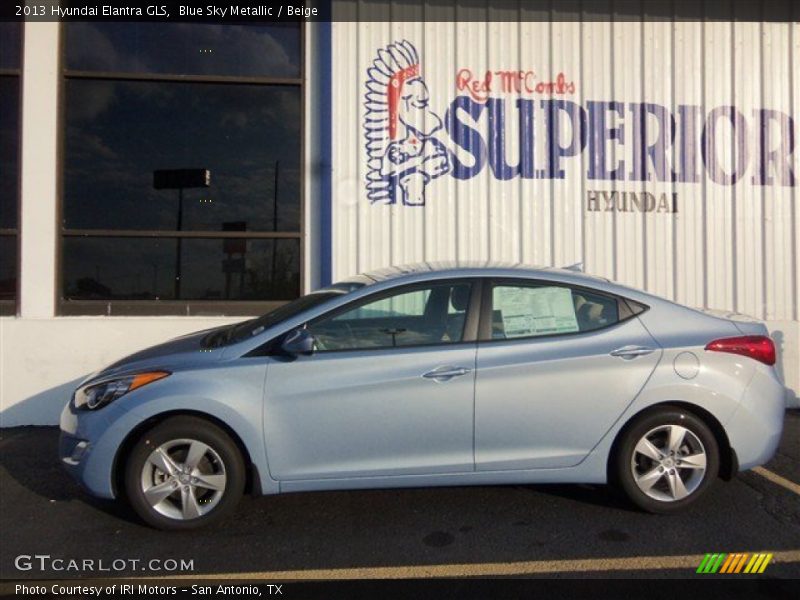 Blue Sky Metallic / Beige 2013 Hyundai Elantra GLS