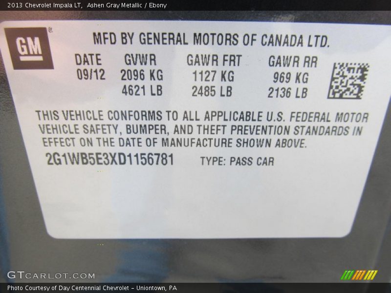 Ashen Gray Metallic / Ebony 2013 Chevrolet Impala LT
