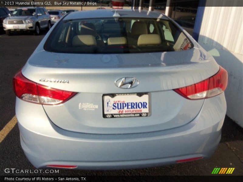 Blue Sky Metallic / Beige 2013 Hyundai Elantra GLS