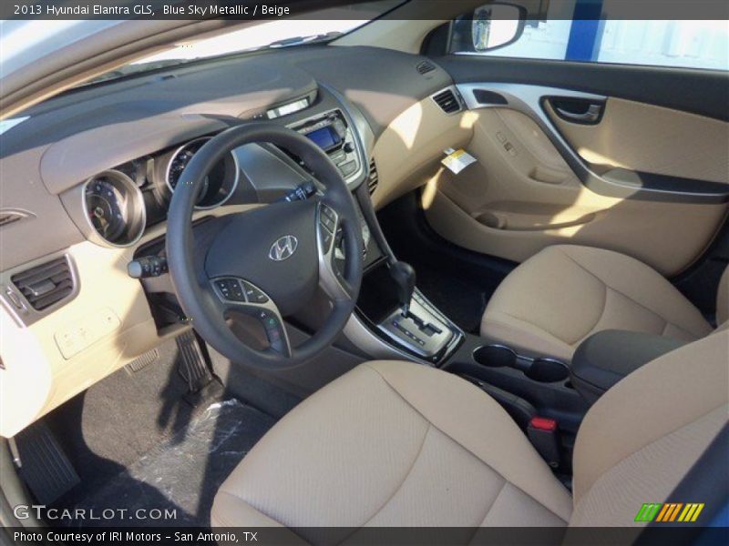 Blue Sky Metallic / Beige 2013 Hyundai Elantra GLS