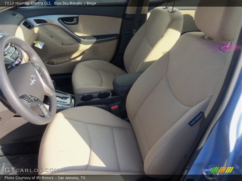 Blue Sky Metallic / Beige 2013 Hyundai Elantra GLS