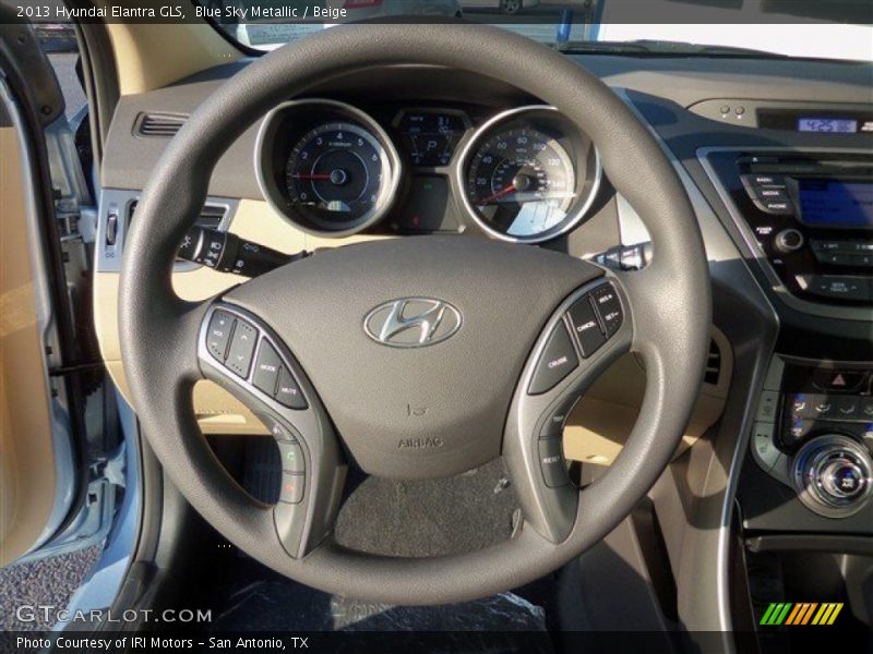 Blue Sky Metallic / Beige 2013 Hyundai Elantra GLS