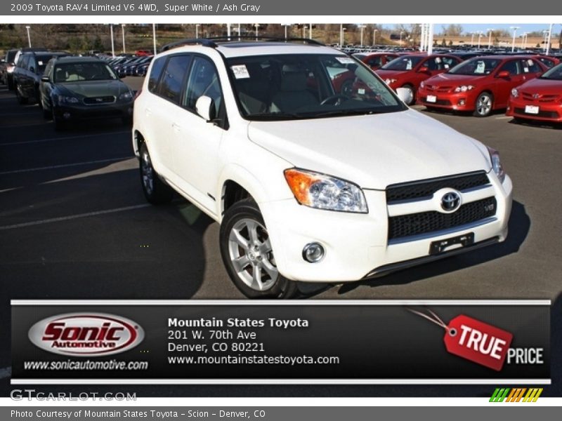 Super White / Ash Gray 2009 Toyota RAV4 Limited V6 4WD