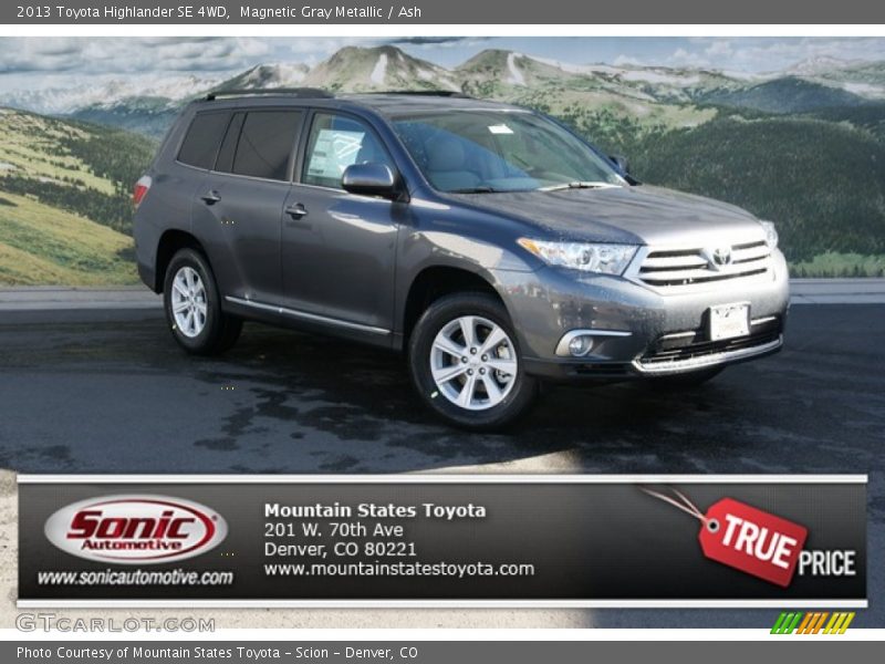 Magnetic Gray Metallic / Ash 2013 Toyota Highlander SE 4WD