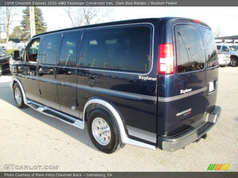 Dark Blue Metallic / Medium Pewter 2008 Chevrolet Express 1500 AWD Passenger Conversion Van