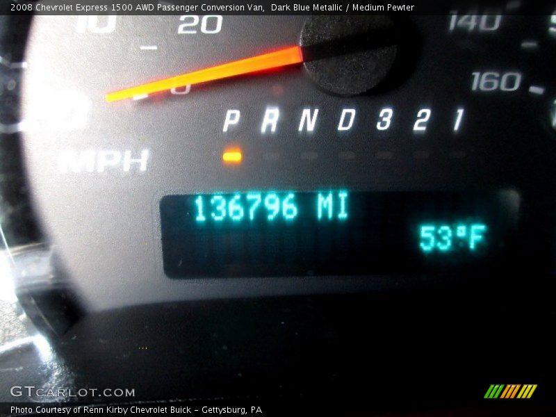 Dark Blue Metallic / Medium Pewter 2008 Chevrolet Express 1500 AWD Passenger Conversion Van
