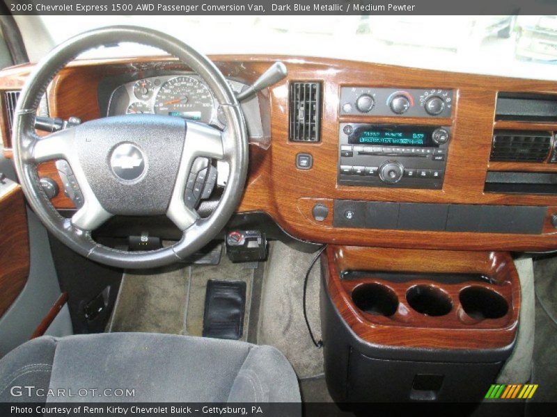 Dark Blue Metallic / Medium Pewter 2008 Chevrolet Express 1500 AWD Passenger Conversion Van