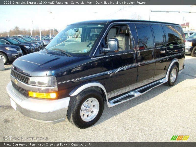 Dark Blue Metallic / Medium Pewter 2008 Chevrolet Express 1500 AWD Passenger Conversion Van