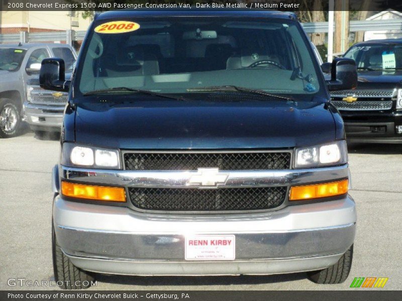 Dark Blue Metallic / Medium Pewter 2008 Chevrolet Express 1500 AWD Passenger Conversion Van