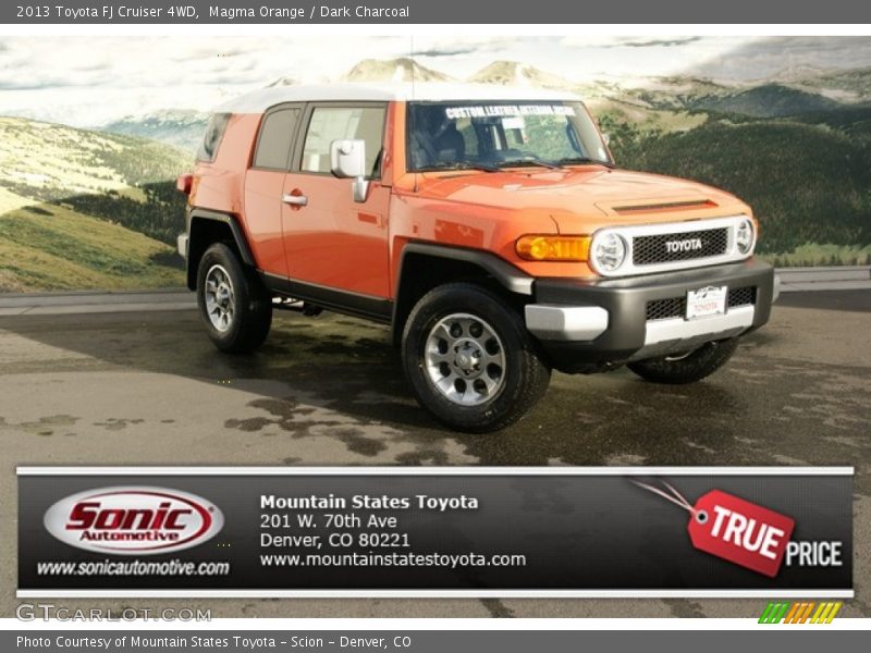 Magma Orange / Dark Charcoal 2013 Toyota FJ Cruiser 4WD