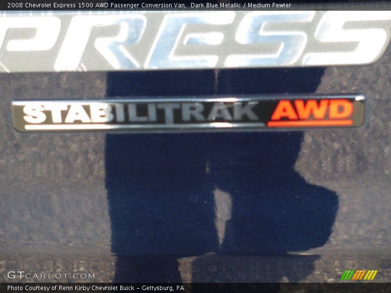 Dark Blue Metallic / Medium Pewter 2008 Chevrolet Express 1500 AWD Passenger Conversion Van