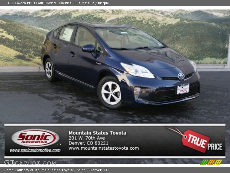 Nautical Blue Metallic / Bisque 2013 Toyota Prius Four Hybrid