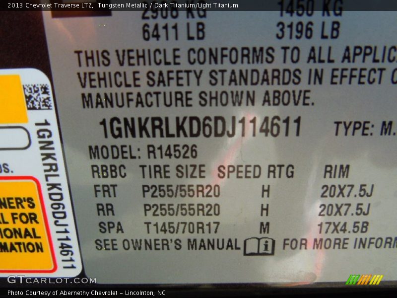Tungsten Metallic / Dark Titanium/Light Titanium 2013 Chevrolet Traverse LTZ