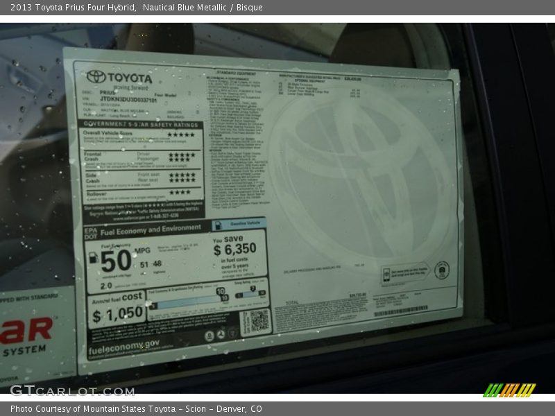 Nautical Blue Metallic / Bisque 2013 Toyota Prius Four Hybrid