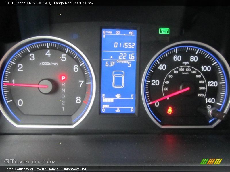 Tango Red Pearl / Gray 2011 Honda CR-V EX 4WD