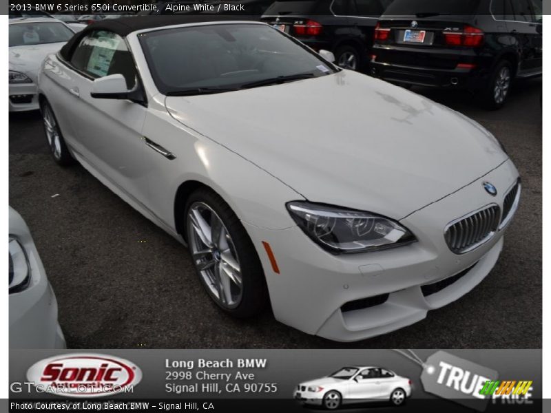 Alpine White / Black 2013 BMW 6 Series 650i Convertible