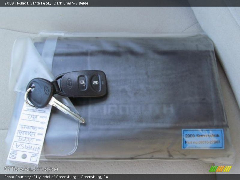 Dark Cherry / Beige 2009 Hyundai Santa Fe SE