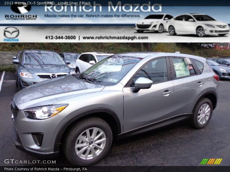 Liquid Silver / Black 2013 Mazda CX-5 Sport AWD