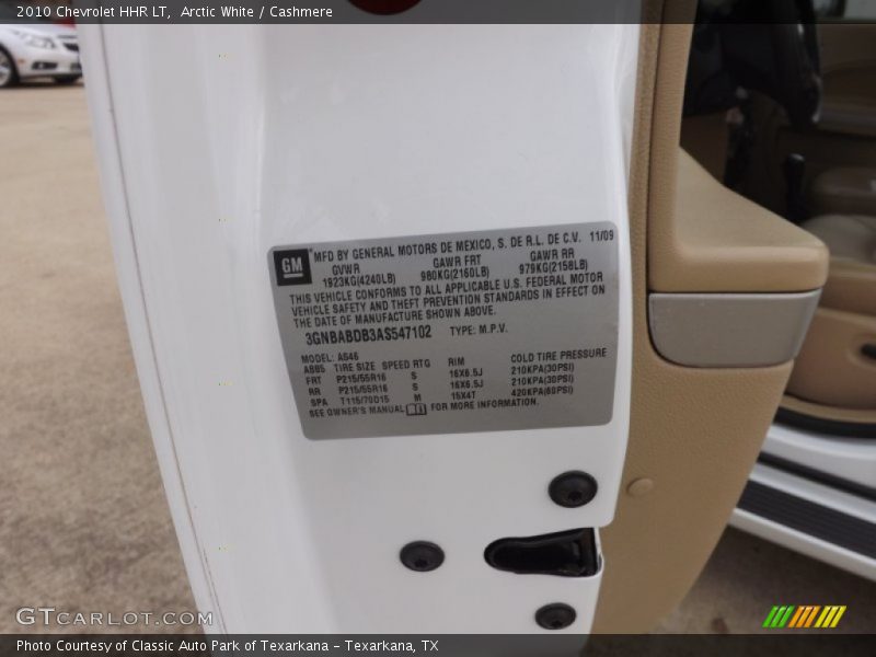 Arctic White / Cashmere 2010 Chevrolet HHR LT