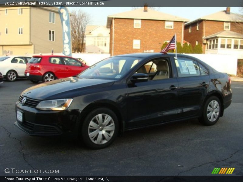 Black / Cornsilk Beige 2012 Volkswagen Jetta SE Sedan