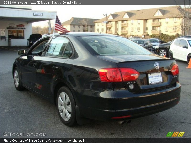 Black / Cornsilk Beige 2012 Volkswagen Jetta SE Sedan