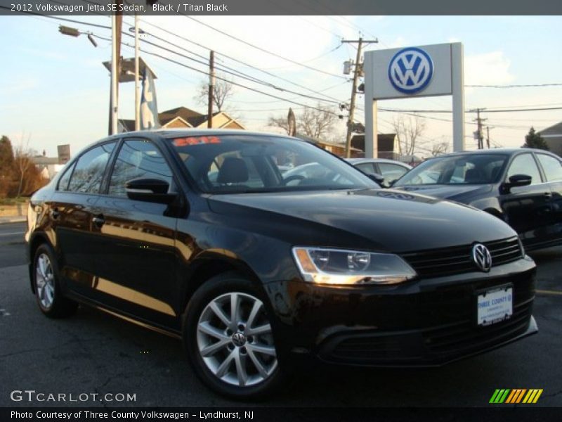 Black / Titan Black 2012 Volkswagen Jetta SE Sedan