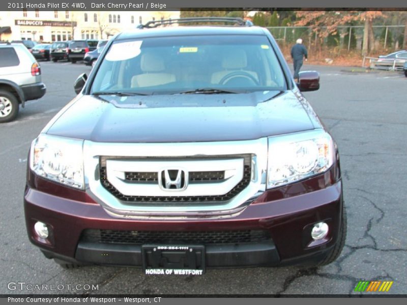 Dark Cherry Pearl / Beige 2011 Honda Pilot EX 4WD