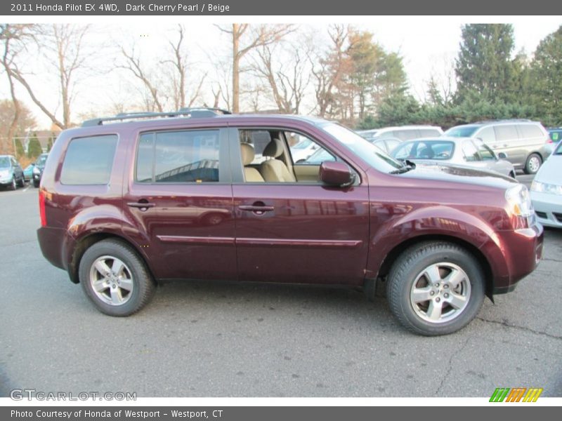 Dark Cherry Pearl / Beige 2011 Honda Pilot EX 4WD