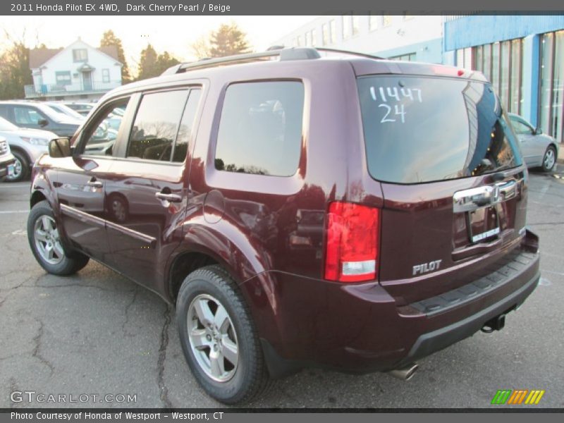 Dark Cherry Pearl / Beige 2011 Honda Pilot EX 4WD