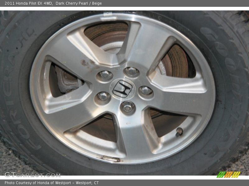 Dark Cherry Pearl / Beige 2011 Honda Pilot EX 4WD