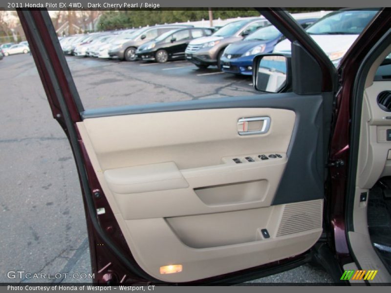 Dark Cherry Pearl / Beige 2011 Honda Pilot EX 4WD