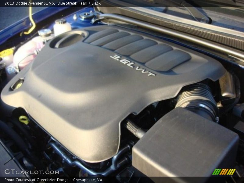 Blue Streak Pearl / Black 2013 Dodge Avenger SE V6