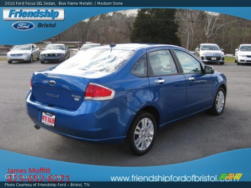 Blue Flame Metallic / Medium Stone 2010 Ford Focus SEL Sedan