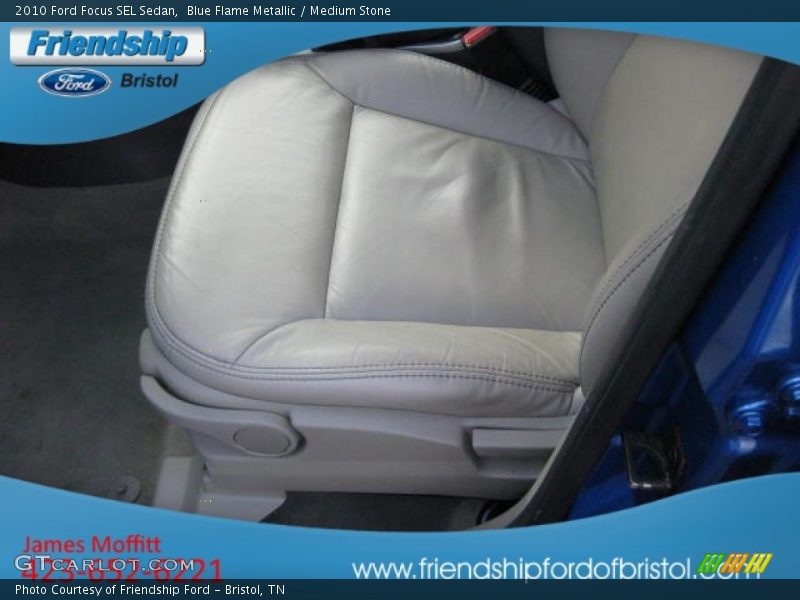 Blue Flame Metallic / Medium Stone 2010 Ford Focus SEL Sedan