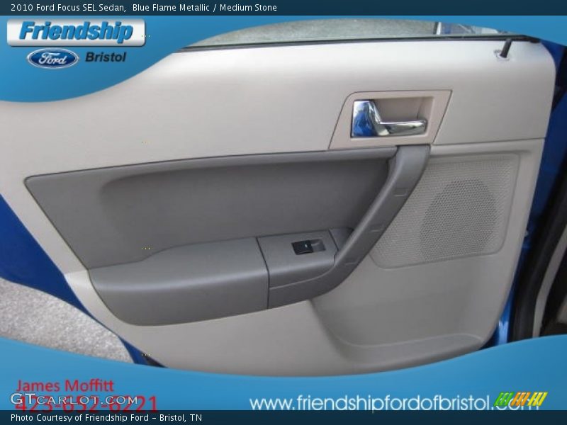 Blue Flame Metallic / Medium Stone 2010 Ford Focus SEL Sedan