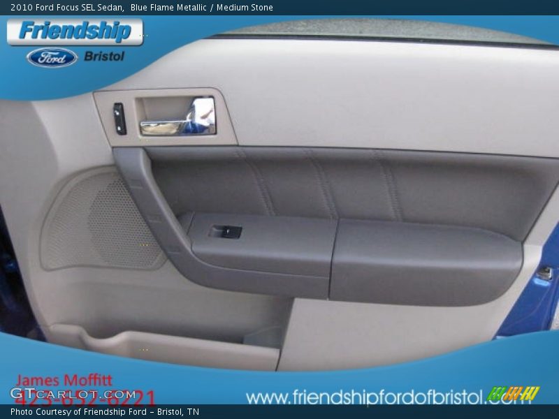Blue Flame Metallic / Medium Stone 2010 Ford Focus SEL Sedan