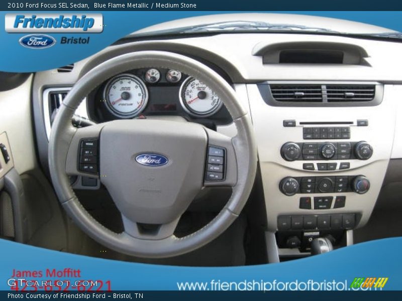 Blue Flame Metallic / Medium Stone 2010 Ford Focus SEL Sedan