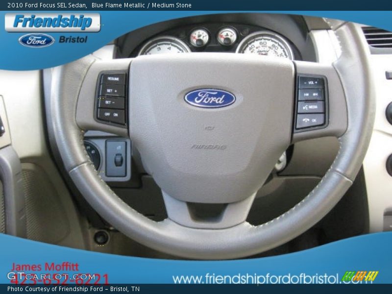Blue Flame Metallic / Medium Stone 2010 Ford Focus SEL Sedan