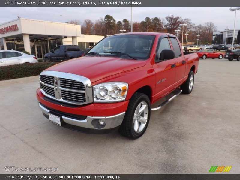 Flame Red / Khaki Beige 2007 Dodge Ram 1500 Lone Star Edition Quad Cab