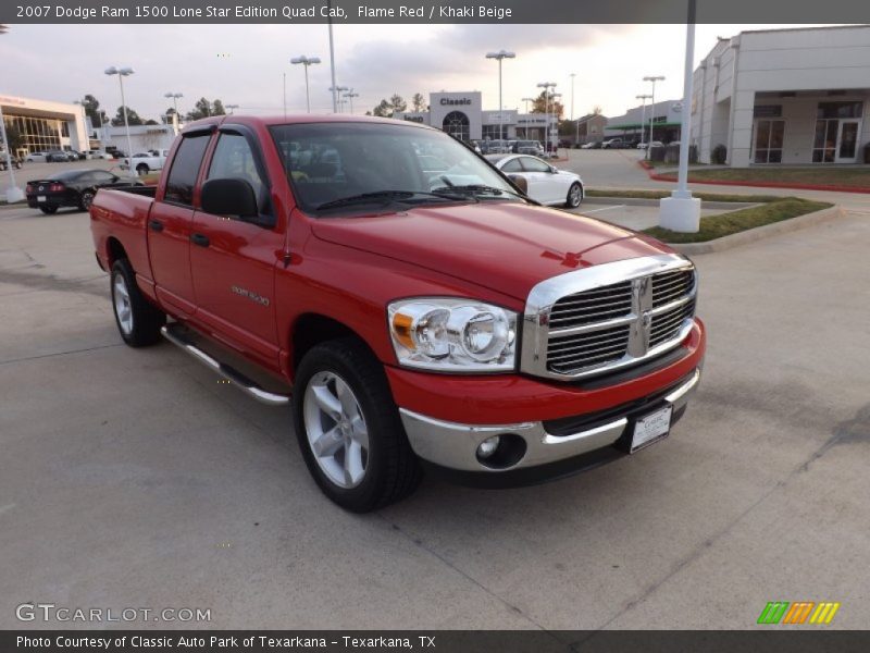 Flame Red / Khaki Beige 2007 Dodge Ram 1500 Lone Star Edition Quad Cab