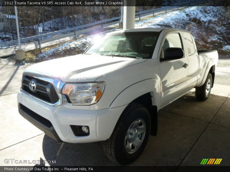 Super White / Graphite 2012 Toyota Tacoma V6 SR5 Access Cab 4x4